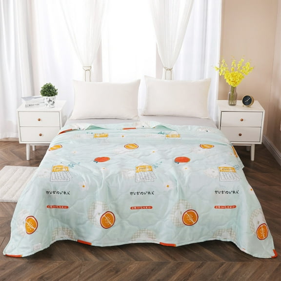 sruoe Summer Cooler Quilt, Lightweight Summer Quilt Full Queen for All Seasons, Breathable Naked Sleeping Skin-Friendly Washed Cotton Quilt, Cooler Fiber Ice Blanket, Cotton