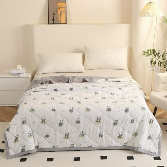 sruoe Summer Cooler Quilt, Lightweight Summer Quilt Full Queen for All Seasons, Breathable Naked Sleeping Skin-Friendly Washed Cotton Quilt, Cooler Fiber Ice Blanket, Cotton