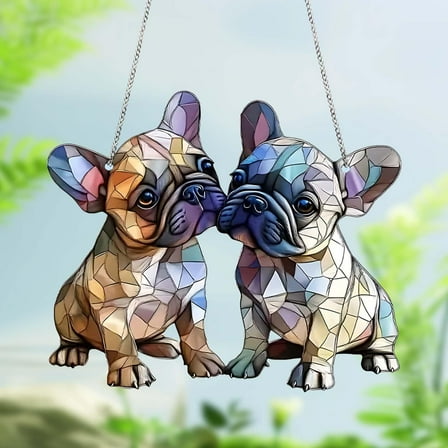 sruoe Sun Catcher, Stained Glass Window Hanging, Suncatcher Cardinal Acrylic, 2D Flat Garden Ornaments, Pendant Sun Catcher for Home Yard Wall Art Window Decor