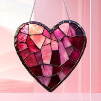 sruoe Sun Catcher, Stained Glass Window Hanging, Suncatcher Cardinal Acrylic, Garden Ornaments, Pendant Sun Catcher for Valentine's Day, Galentines day, Home Yard Wall Art Window Decor