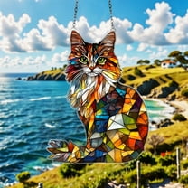 sruoe Sun Catcher, Stained Glass Window Hanging, Suncatcher Cardinal Acrylic, Garden Ornaments, Pendant Sun Catcher for Home Yard Wall Art Window Decor