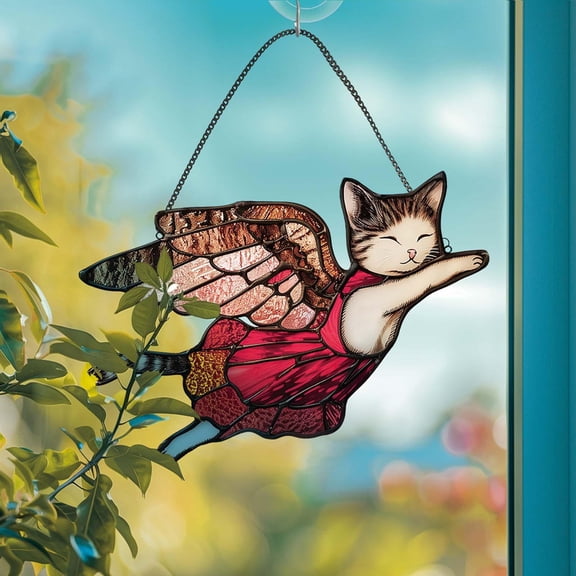 sruoe Sun Catcher, Stained Glass Window Hanging, Suncatcher Cardinal Acrylic, Garden Ornaments, Pendant Sun Catcher for Home Yard Wall Art Window Decor