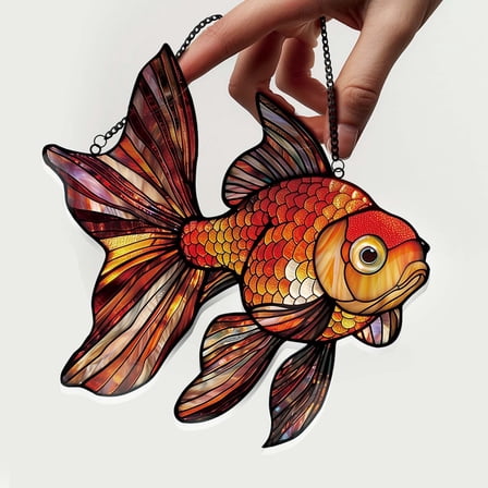 sruoe Sun Catcher, Stained Glass Window Hanging, Suncatcher Cardinal Acrylic, Garden Ornaments, Pendant Sun Catcher for Home Yard Wall Art Window Decor