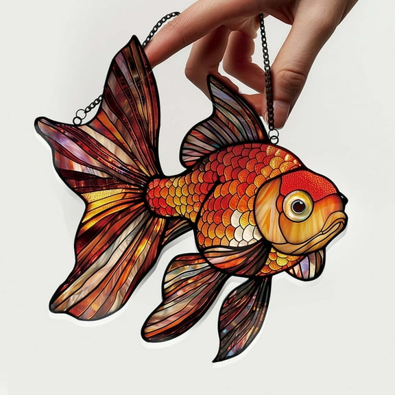 sruoe Sun Catcher, Stained Glass Window Hanging, Suncatcher Cardinal Acrylic, Garden Ornaments, Pendant Sun Catcher for Home Yard Wall Art Window Decor