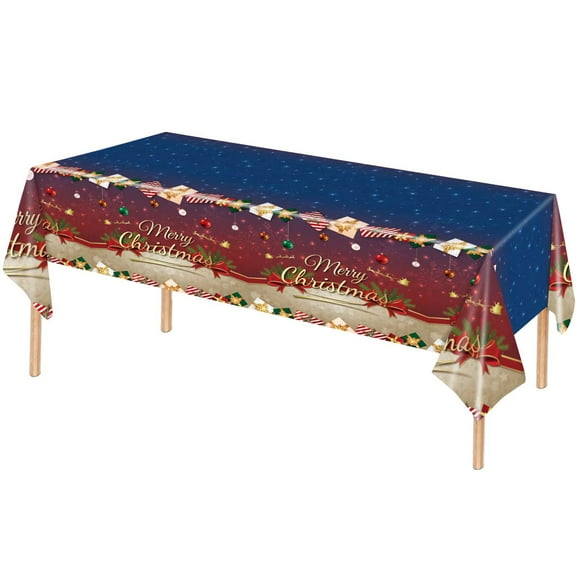 sruoe Tablecloth, 54 X 108in Christmas Tablecloth, Waterproof Machine Washable Foldable Red Rectangle Tablecloths, Table Cloth for Dining, Home, Party Decor, PE