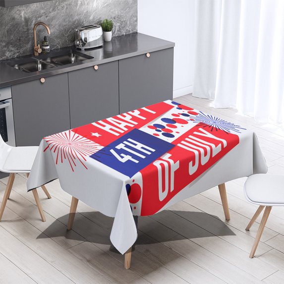 sruoe Tablecloth, 54 X 108in Independence Day Tablecloth, Waterproof Machine Washable Foldable Red Rectangle Tablecloths, Table Cloth for Dining, Home, Party Decor, Nylon Spandex