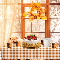 sruoe Tablecloth, 54 X 108in Thanksgiving Tablecloth, Waterproof Machine Washable Foldable Orange Rectangle Tablecloths, Table Cloth for Dining, Home, Party Decor, PEVA