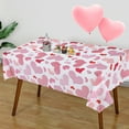 thumbnail image 1 of sruoe Tablecloth, 54 X 108in Valentine's Day Love Tablecloth, Waterproof Machine Washable Foldable White Rectangle Tablecloths, Table Cloth for Dining, Home, Party Decor, Plastic, 1 of 5