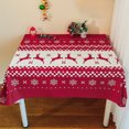thumbnail image 1 of sruoe Tablecloth, Christmas Tablecloth, Machine Washable Foldable Red Rectangle Tablecloths, Table Cloth for Dining, Home, Party Decor, Cotton Linen, 1 of 5