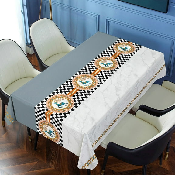 sruoe Tablecloth, Rectangle Tablecloths, Washable Foldable Modern Gray Tablecloths, Table Cloth for Dining, Home, Party, Picnic, Cloth