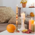 thumbnail image 1 of sruoe Taper Candles, Unscent Candles, Tabletop Candles Decoration, Taper Candle Holders Candles, Long Spiral Premium Wax Candles, Candlelight Dinner Candles for Home, Birthday Party, Orange Candles, 1 of 6