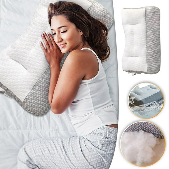 sruoe Throw Pillows, Down Alternative Pillows Queen Size Neck Pillow for Side and Back Sleepers