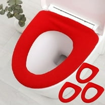 sruoe Toilet Seat Covers, Padded Toilet Seat Covers, Soft Warmer Toilet Seat, Toilet Seat Covers Washable, Fits Most Size Toilet Seat for Bathroom, Red