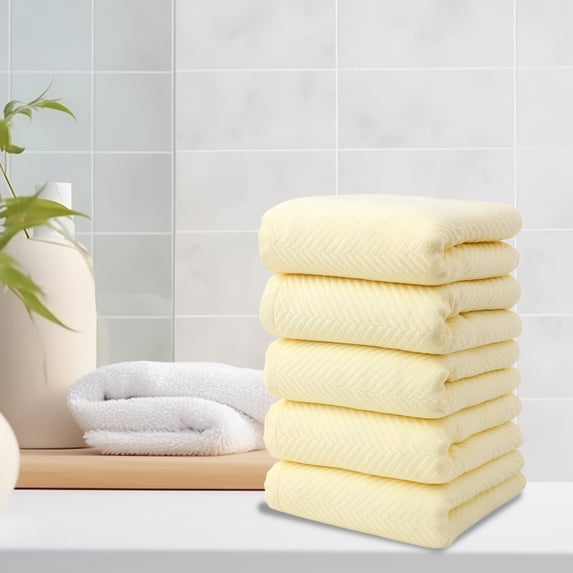 sruoe Towels, Hand Towel Set, 5 Pc Hand Towels Set, Hand Towels, Towel Set Clearance, Hand Face Towels for Bathroom, Portable Hypoallergenic Towels, Machine Wash, Cotton