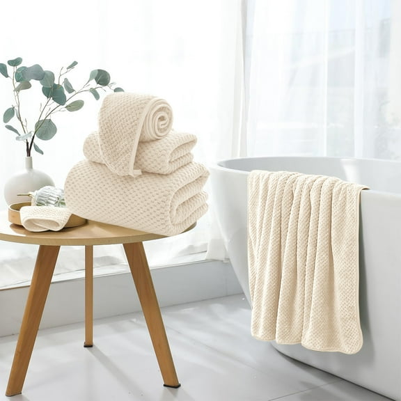 sruoe Towels, Hand Towel Set, Hand Towel Set of 3, Towel Sets for Bathroom Clearance, Face Towels, Modern Soft Comfortable Absorbent Lightweight Towels, Nylon,Spandex