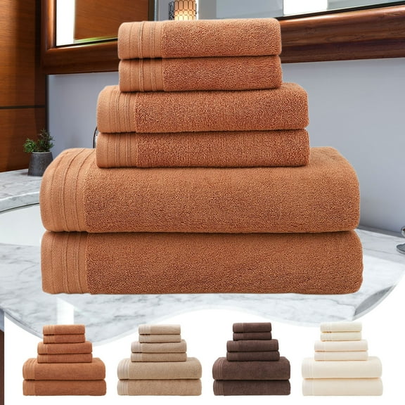 sruoe Towels, Hand Towel Set, Hand Towel Set of 6, Towel Sets for Bathroom Clearance, Face Towels, Modern Soft Comfortable Absorbent Lightweight Towels, Cotton