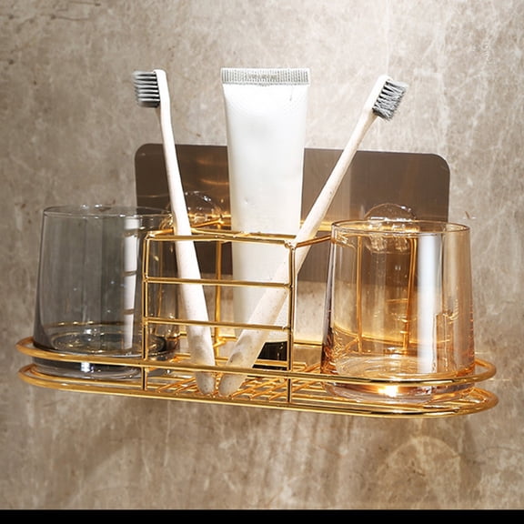 sruoe Wash Cupholder Tooth Tank Brush Mouthwash Cup Set Combo Home Wall Mounted