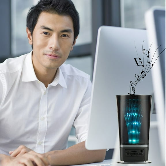 sruoe Water Cup Bluetooth Speaker with Light Emitting Creatives Mini Wireless Portable Card Audio Cool Appearance Colorful Light Effect