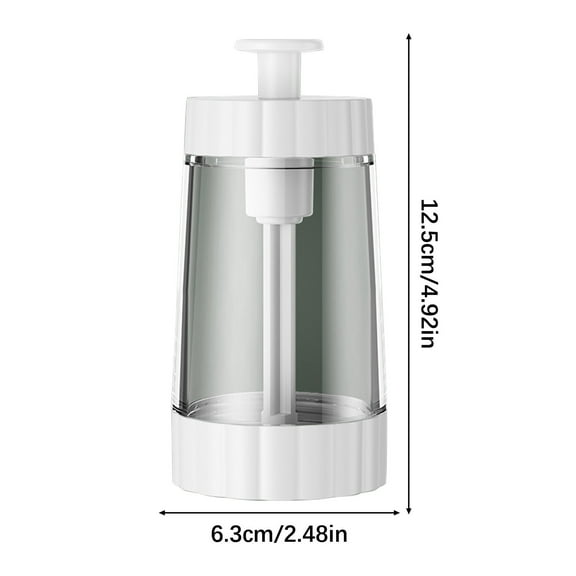sruoe White Push Control Spice Shaker Bottle, Transparent Sloped Body Dry Powder Seasoning Dispenser, Airtight Plastic Salt Sugar Powder Container for Home Cooking BBQ Salad Making