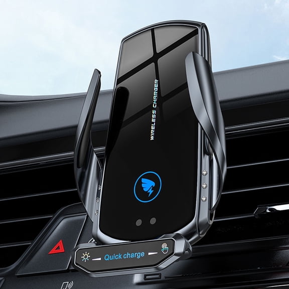 sruoe Wireless Car Charger Mount Phone Mount Fast Charging Auto Clamping Phone Holder Auto Clamping for iPhone, Samsung, All Smartphones