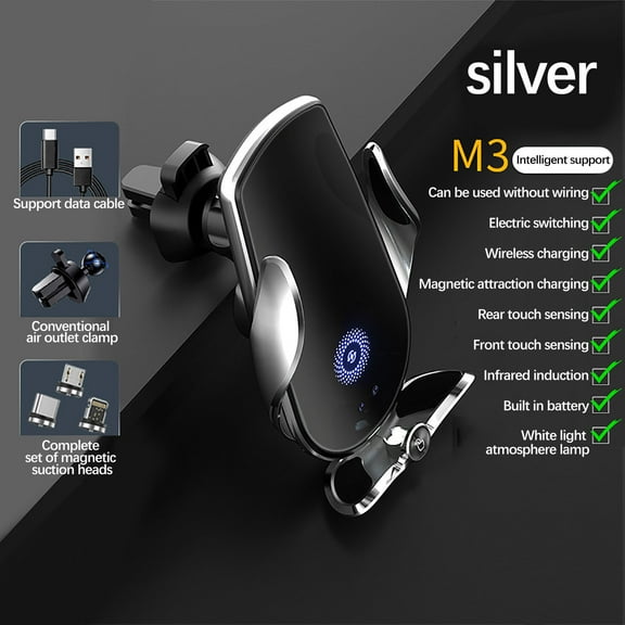 sruoe Wireless Car Charger Mount Smart Sensor Auto Clamping Air Vent Car Phone Charging Holder Mount for iPhone, Samsung, All Smartphones