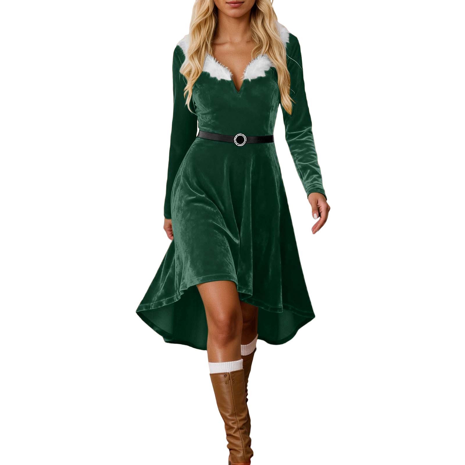 santa claus dress women Leg Avenue Women's Miss Naughty Christmas Mrs. Clause Costume, Red/White, S/M Santa Claus Red Velvet Costume for Womens Merry Christmas Adult's Mrs. Claus Santa Suit