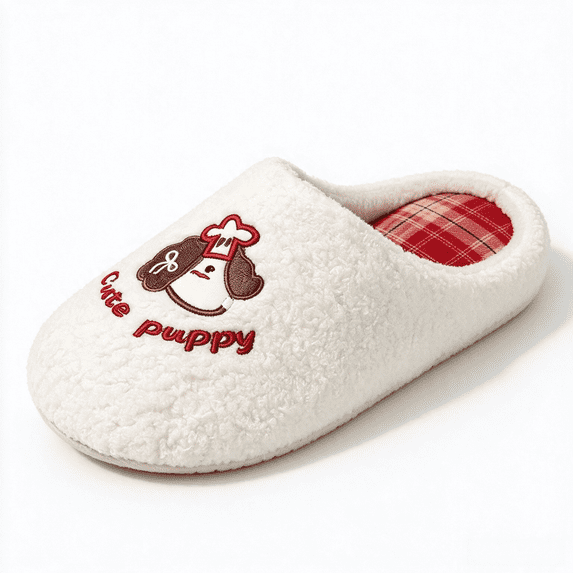 ATENAR Slippers for Women,House Slippers,House Slippers for Women,Non-slip,Cozy,Warm,White,6.5-7