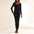thumbnail image 1 of ssuyfkrb Women Thermal Underwear Set,Thermal Underwear Set for Women 2 Piece,Warm,Soft,Stretch Fabric,Breathable,Black,5XL, 1 of 9