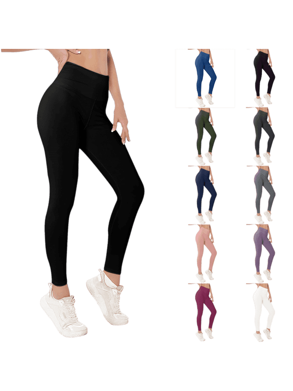 Leggings for Women,Womens Leggings,Butt Lifting,Tummy Control,Moisture Wicking,Soft,Black,L(US:8)
