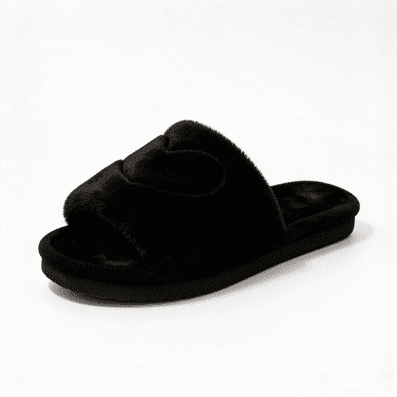 ATENAR Womens Slippers,Slippers Women,Women's Slippers,Comfy,Non Slip,Slip-on,Black,5.5-6