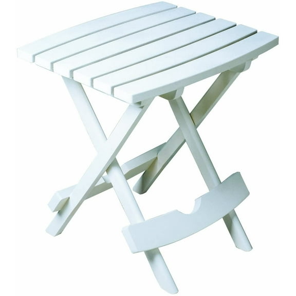 ssybab Plastic Quik-Fold Side Table: White, Portable Foldable Design, Sturdy for Indoor/Outdoor Use