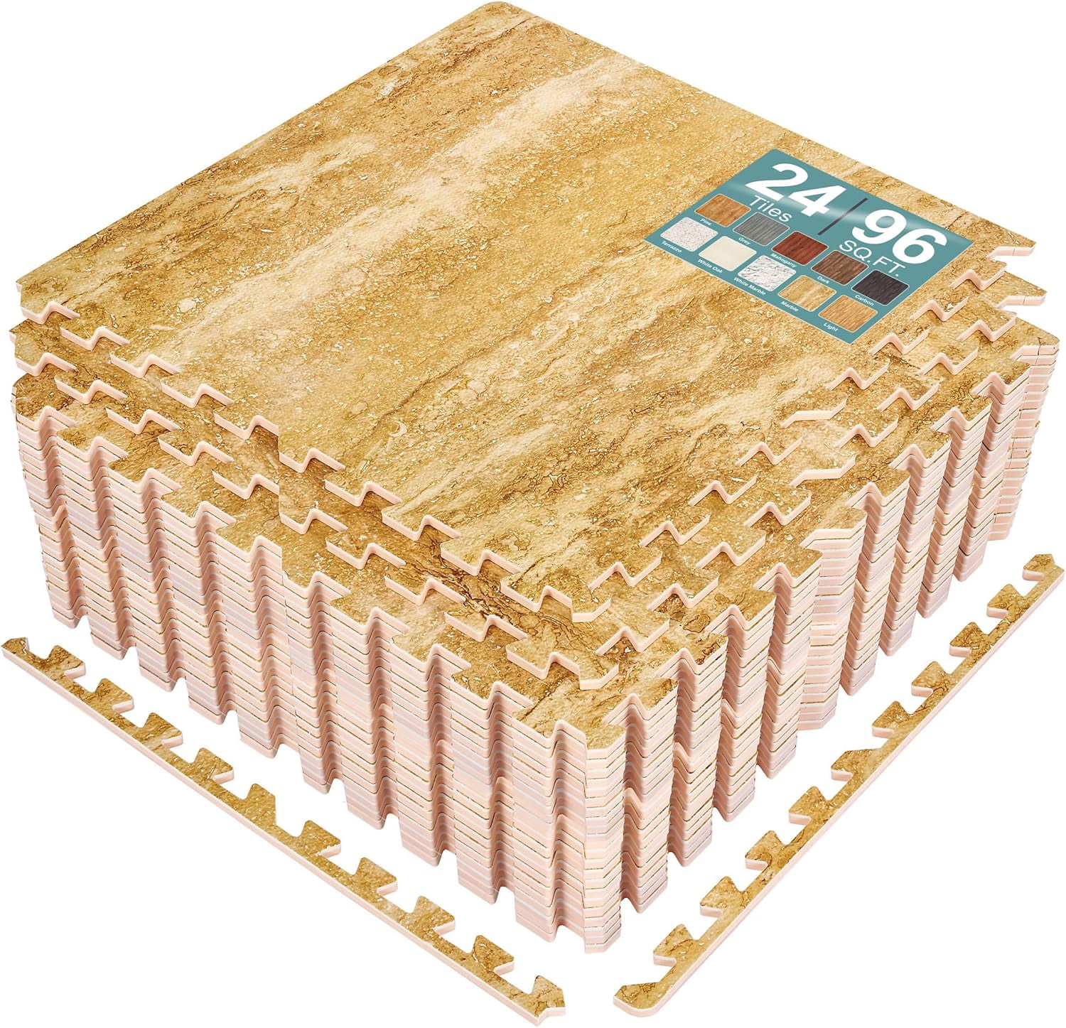 Tiling Base Mat ssybab Wood Grain Floor Tiles Foam Mat EVA Interlocking Mats Tile 3/8 ...