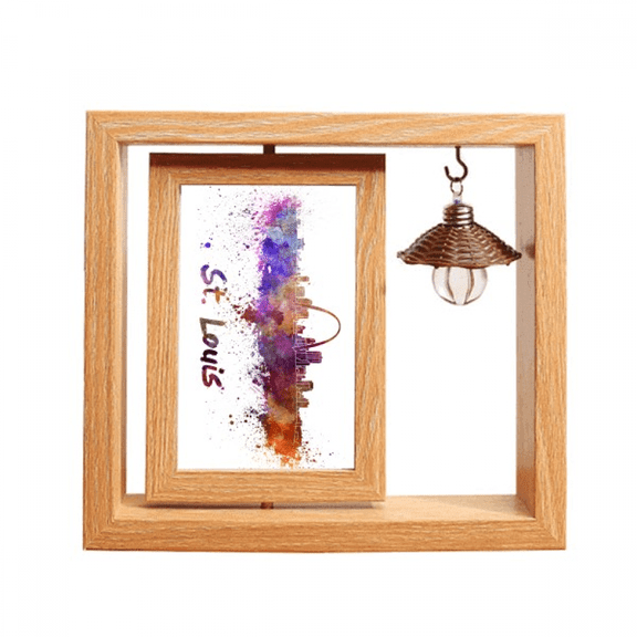 st.louis amecity watercolor Wooden Rotating Picture Photo Frame 4x6