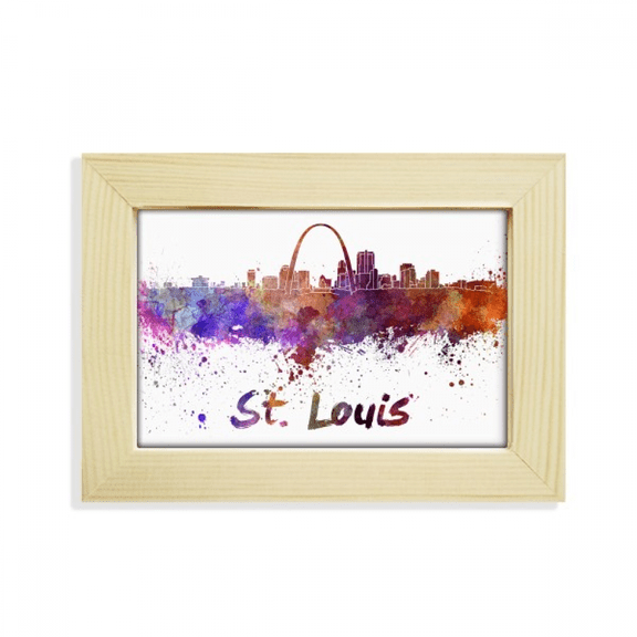 st.louis amecity watercolor desktop decorate photo frame picture art painting 5x7 inch