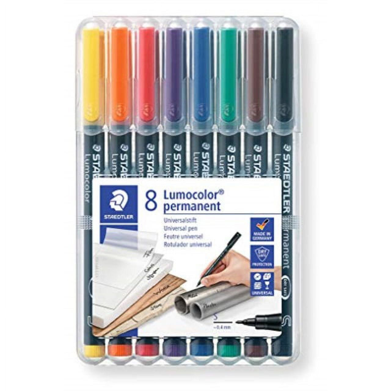 staedtler lumocolor permanent extra fine marker pen, 0.4mm 8 color