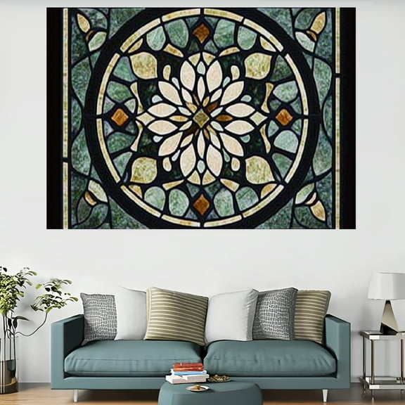 stained glass circular design art nouveau Home Wall Tapestry Art, 100% Polyester Tapestry Wall Hanging, wall art Tapestry for decorative wall hanging, decorative bedroom, living room decoration