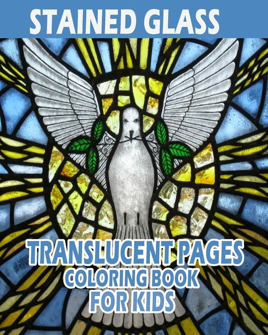 stained glass coloring book translucent pages for kids : Contains ...