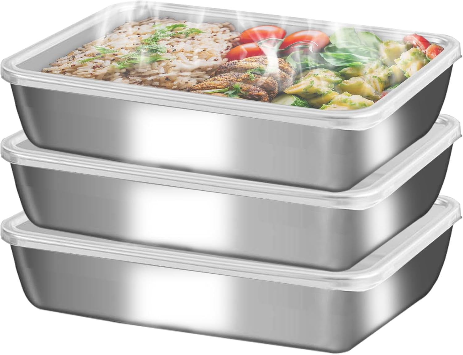 stainless steelFood Storage Containers setsstorage box with lidfreezer ...