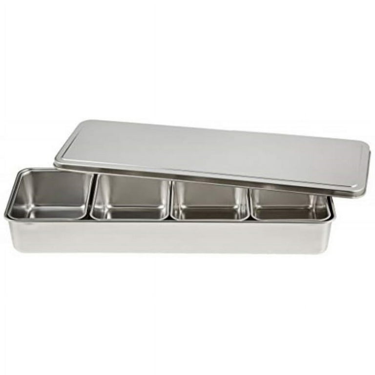 stainless yakumi pan/seasoning container w/4 compartments