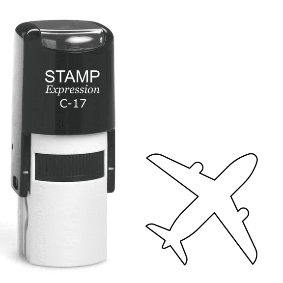 stampexpression - Airplane Self Inking Rubber Stamp - Black Ink (A-61978)