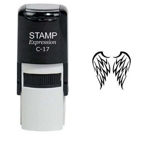 stampexpression - Angel Wings Self Inking Rubber Stamp - Black Ink (W-6160)