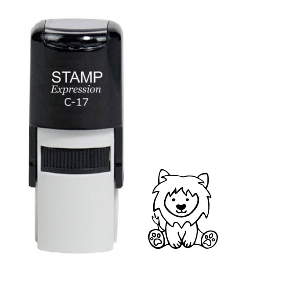 stampexpression - Baby Lion Self Inking Rubber Stamp - Black Ink (W-60061)