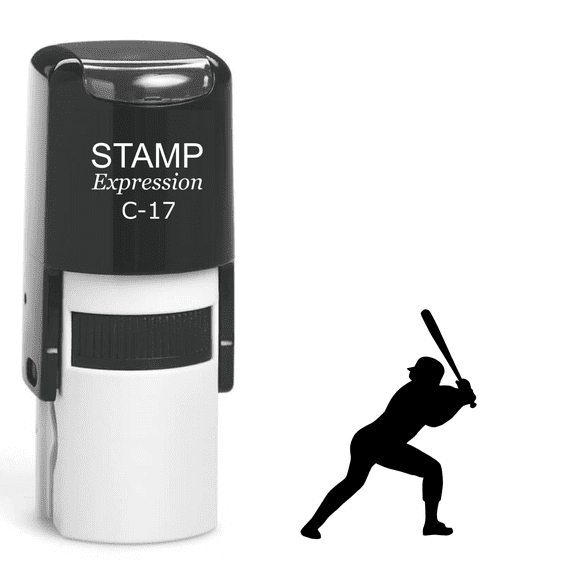 stampexpression - Baseball Player Self Inking Rubber Stamp - Black Ink (A-62412)