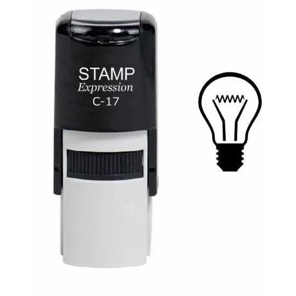 stampexpression - Basic Light Bulb Self Inking Rubber Stamp - Black Ink (W-6769)