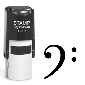 stampexpression - Bass Clef Music Note Self Inking Rubber Stamp - Black Ink (A-62296)