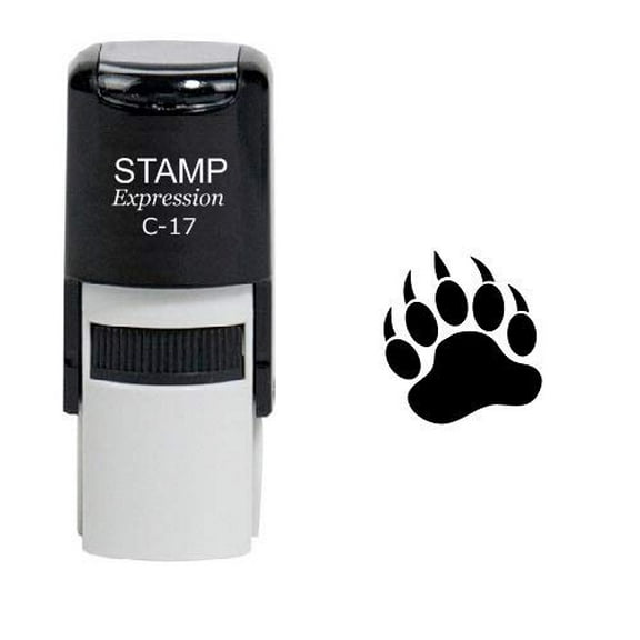 stampexpression - Bear Paw Self Inking Rubber Stamp - Black Ink (W-6043)