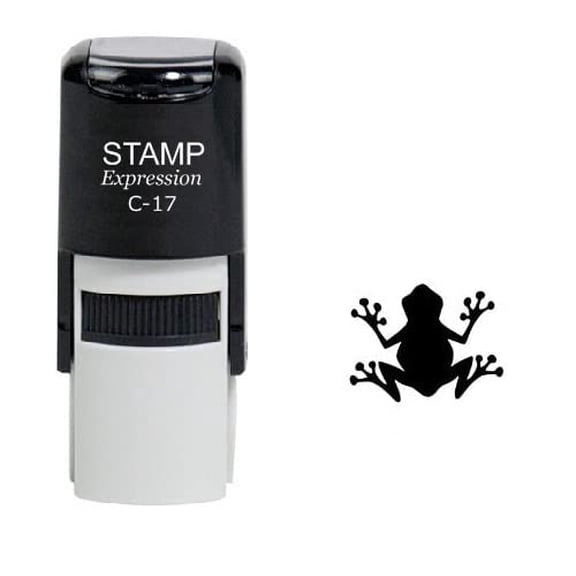 stampexpression - Black Frog Silhouette Self Inking Rubber Stamp - Black Ink (W-6322)