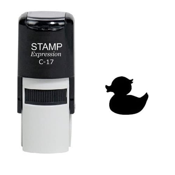 stampexpression - Black Rubber Duckie Self Inking Rubber Stamp - Black Ink (W-6385)