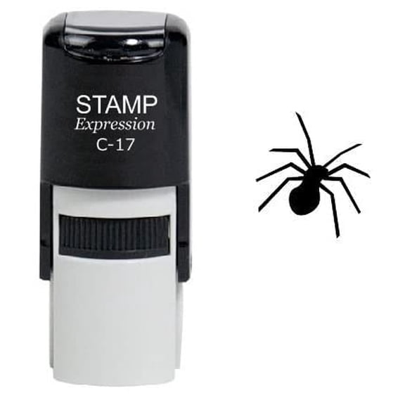 stampexpression - Black Spider Self Inking Rubber Stamp - Black Ink (W-6522)