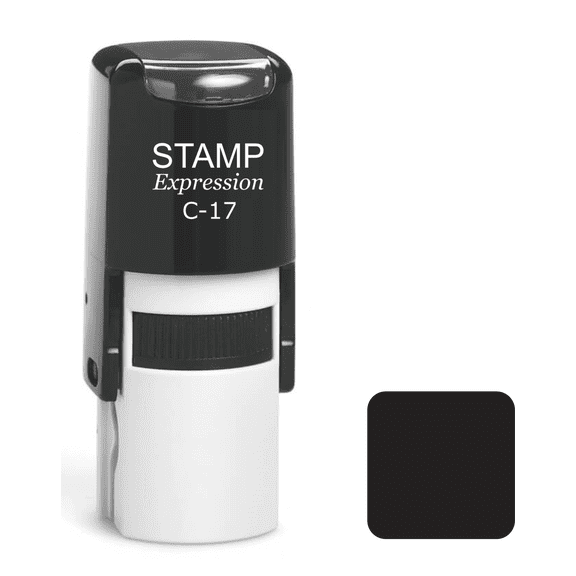 stampexpression - Black Square Self Inking Rubber Stamp - Black Ink (A-61348)